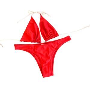 Vintage deadstock red cheeky bikini